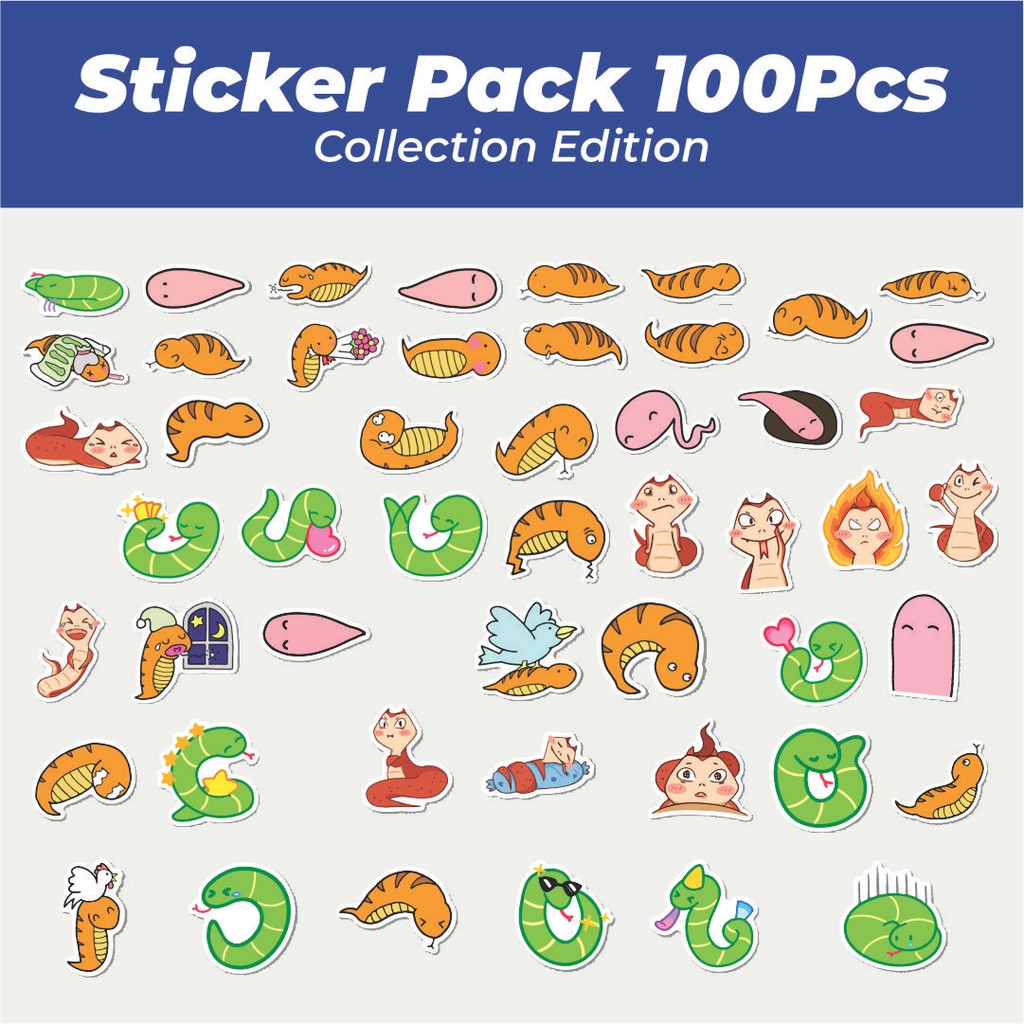 

Hot Stiker Hewan Ular Lucu Anti Air Stikers Berperekat Waterproof Sticker Decal Buat Motor Helm Buku Journal Koper Casing HP Laptop Botol Minum