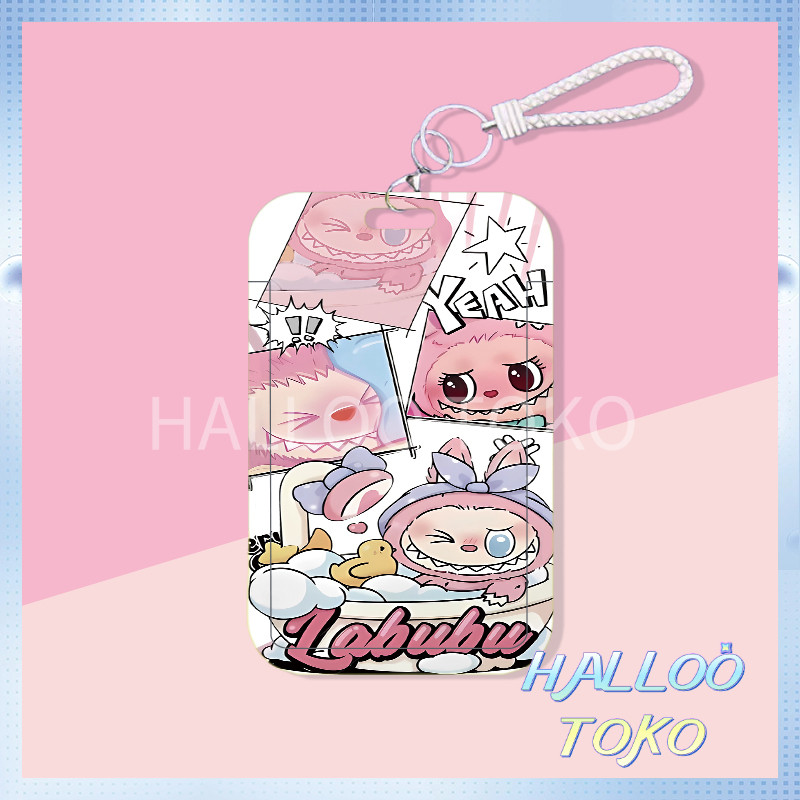 

ID CARD HOLDER MOTIF KAWAII TEMPAT KARTU PHOTOCARD PHOTO CARD Pelindung + Tali,Labubu Yang Mandi