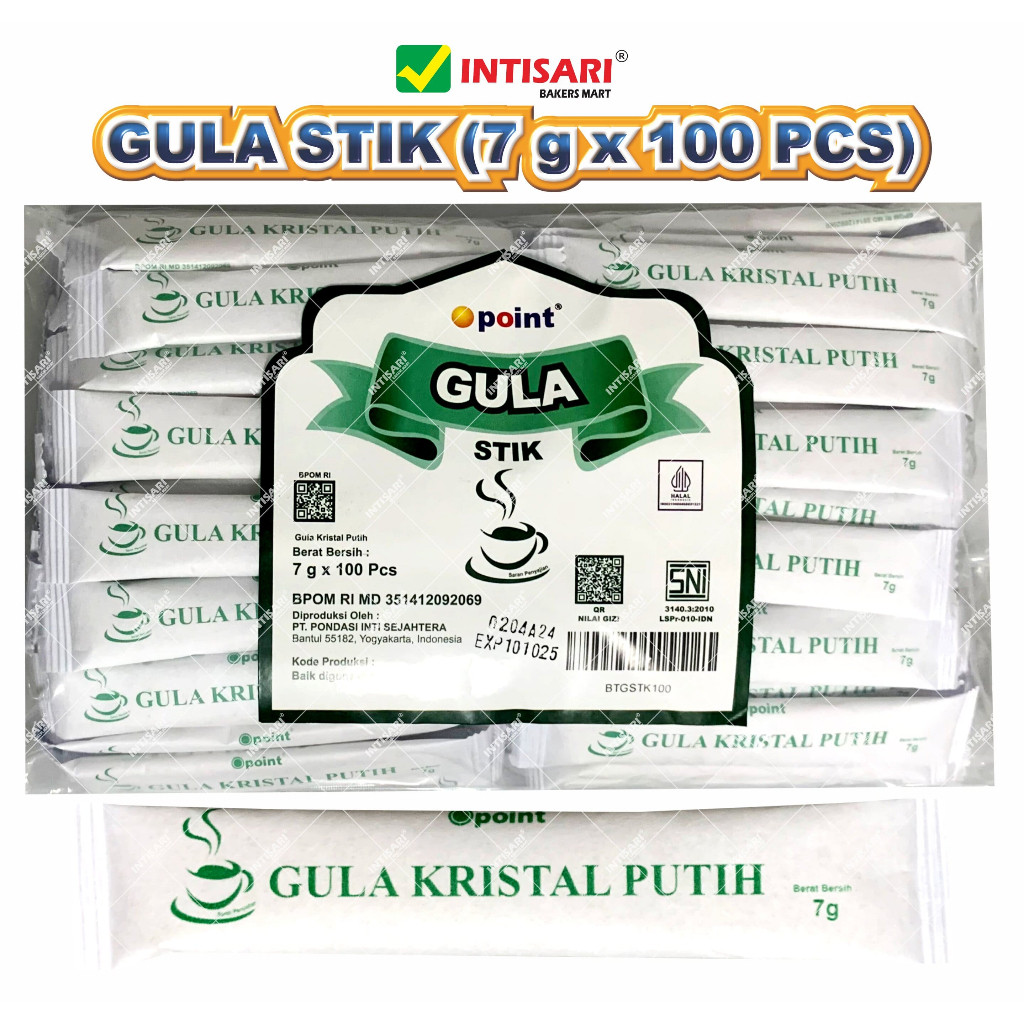 

GULA KRISTAL PUTIH STIK 7 G (ISI 100 PCS)
