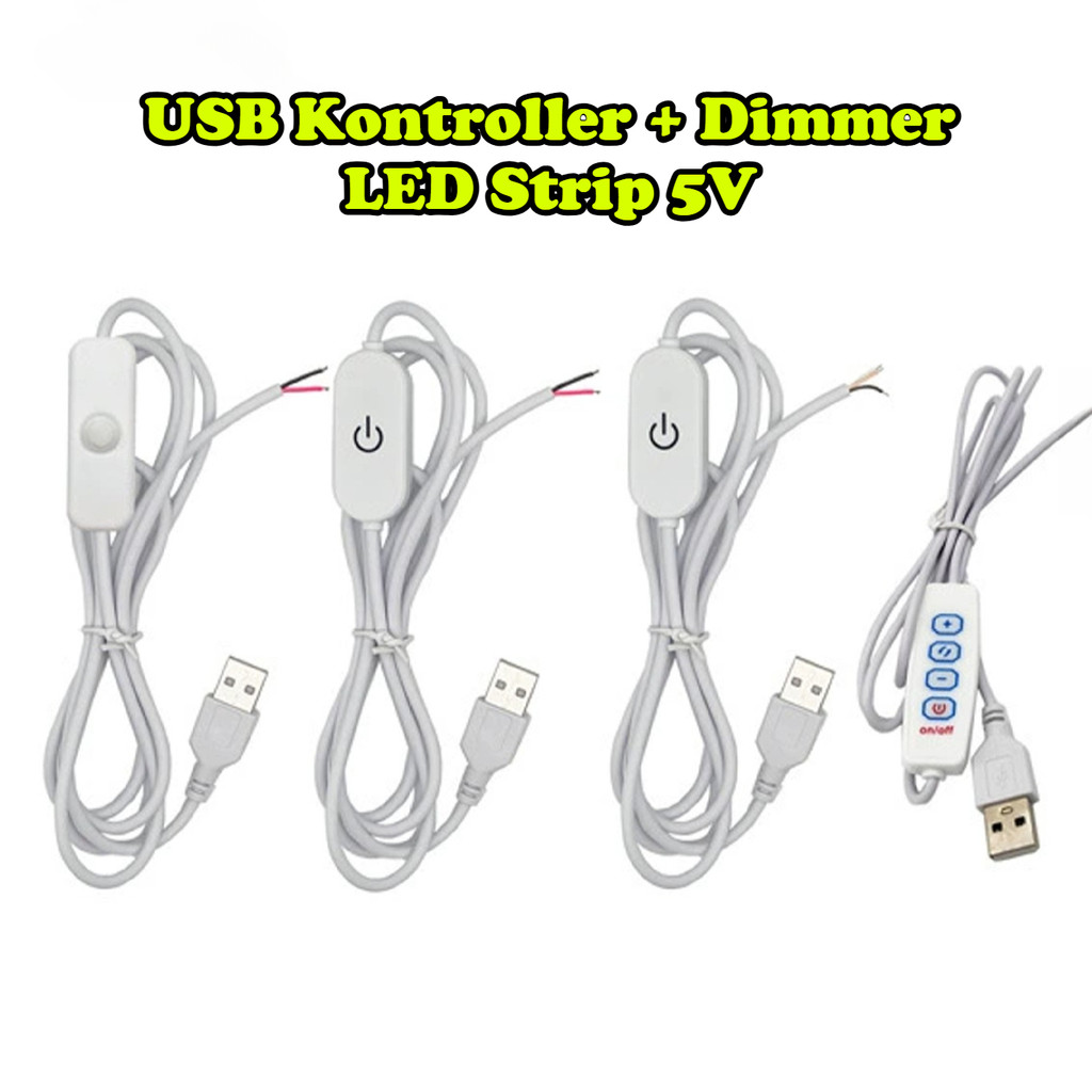 Kabel USB untuk LED Strip 5V Dengan Saklar Sentuh dan Dimmer
