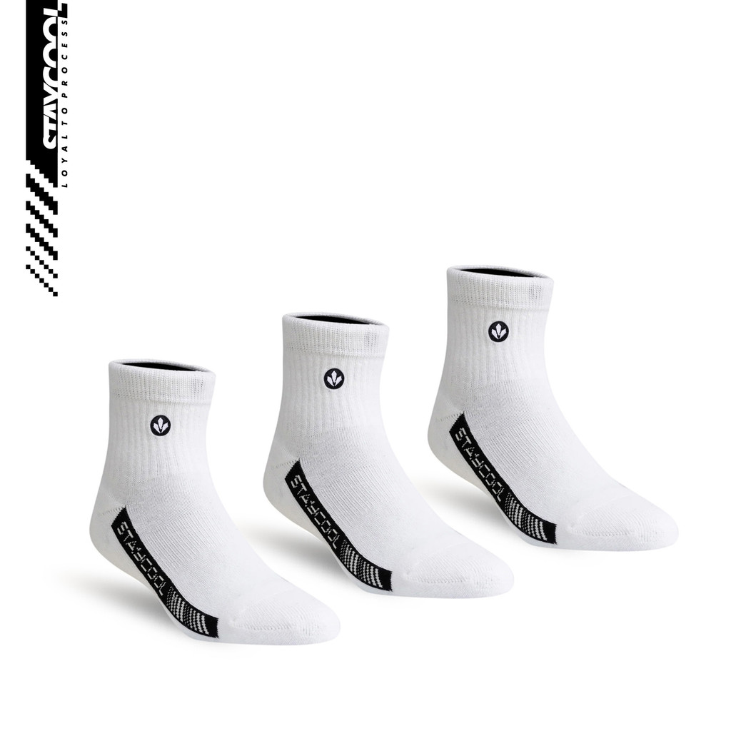 StayCool Sock Kaos Kaki Fashion Ankle Basic OG - Off White 3 Set