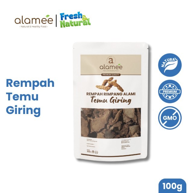 

ALAMEE Temu Giring Kering Organik Iris Kuning Gajah Rempah Rimpang Alami Bumbu Seasoning Masak 100gr fresh and natural