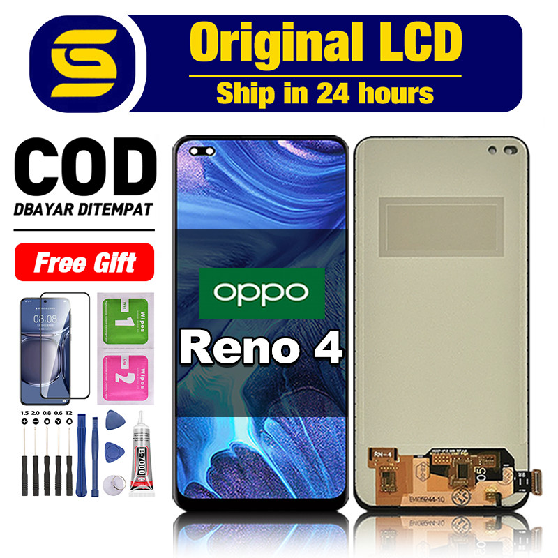 LCD OPPO Reno 4 Ori fullset asli non finger