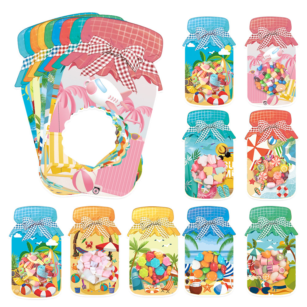 

9/18pcs Summer Pool Party Candy Bag Gift Bag, Party Biscuits Snack Sealed Small Bag