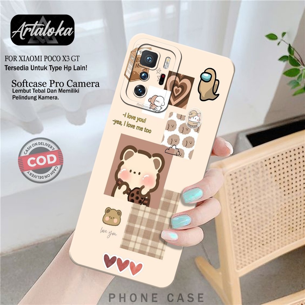 Softcase Hp Xiaomi Poco X3 GT Fashion Case Kartun Case Poco X3 GT Silikon TPU Pro Camera Casing Xiao
