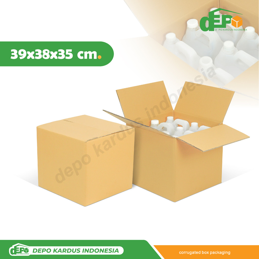 

Box 39X38X35 (Jerigen 6X1 L ) Kardus/kemasan/packing/doubleWall/Normal/A1/tinggi10/tinggi35