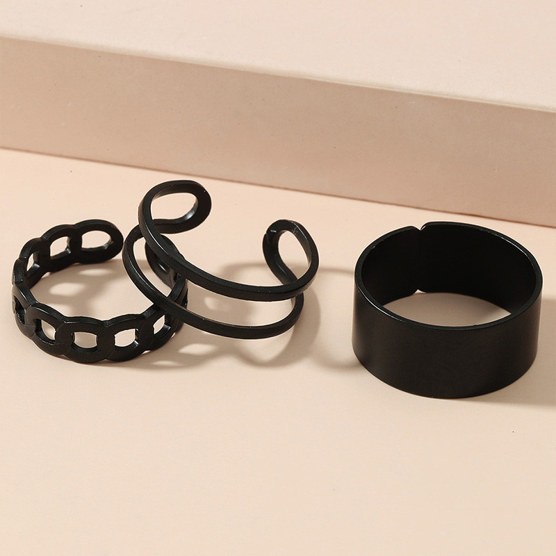 3 pcs/set cincin jari vintage Korea set cincin buku jari punk keren untuk pria wanita perhiasan hiph
