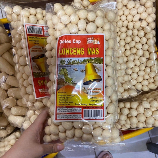 

Getas Bangka Bulat Cap Lonceng Mas - Snack Bangka - Cemilan Bangka - Makanan Bangka