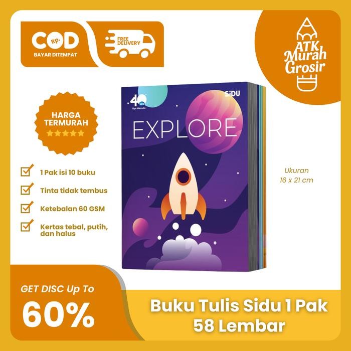 

Promo Buku Tulis SIDU Sinar Dunia 58 Lembar Pak isi 10 Buku kertas sekolah - 1 pak buku sidu 58 Terlaris