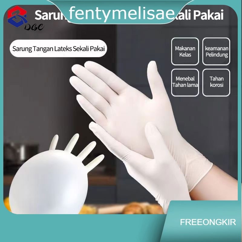 fentymelisae DGC Nitril Putih  latek latex glove Sarung Tangan Latex LAV HITAM/Ungu/Biru