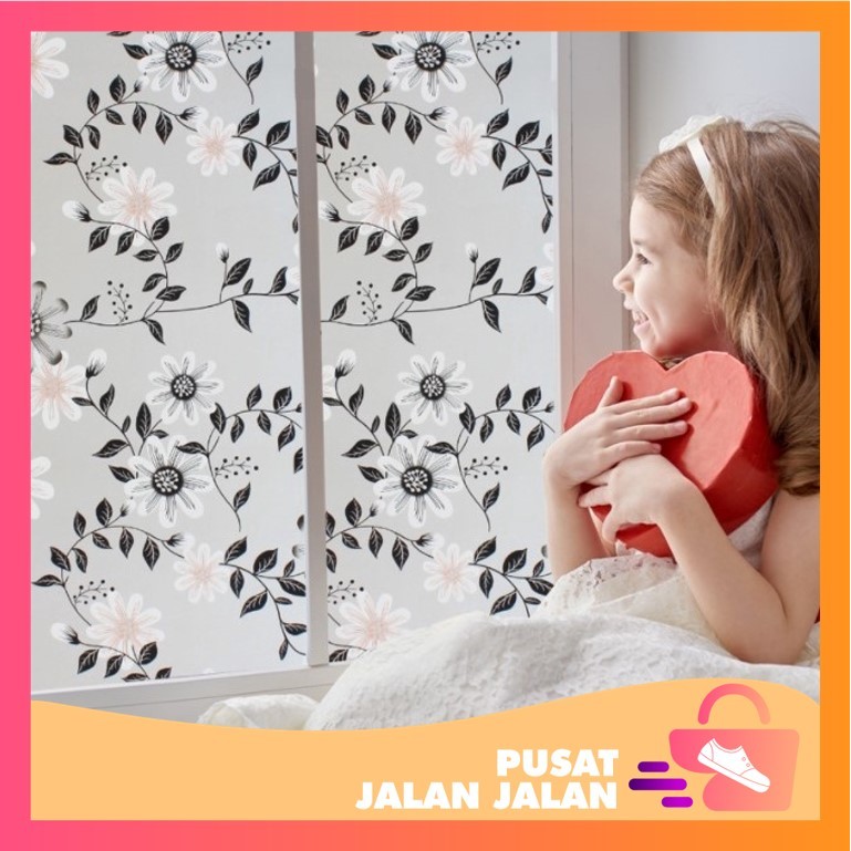 PJJ - H5050 [5 METER] Stiker Kaca Film Jendela Rumah / Sandblast / Sticker Kaca Motif / Dekorasi Jen