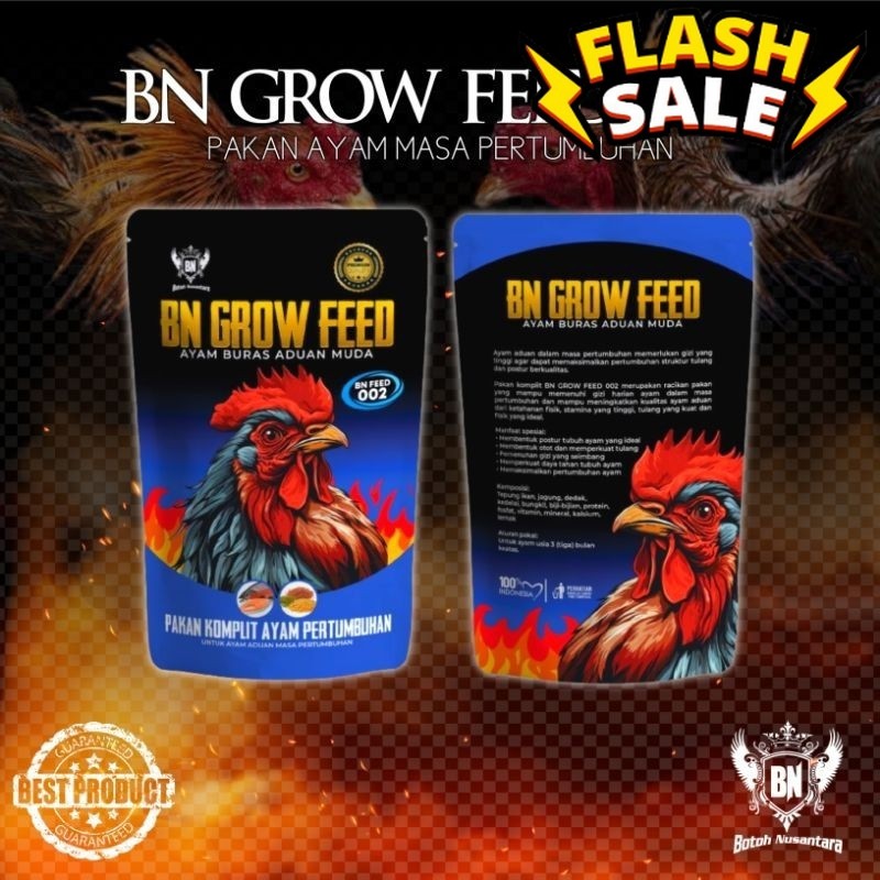 Dopping Ayam thailand Tarung Sangar BN GROW FEED Pakan Voor Masa Pertumbuhan Gizi Dan Protein Tinggi