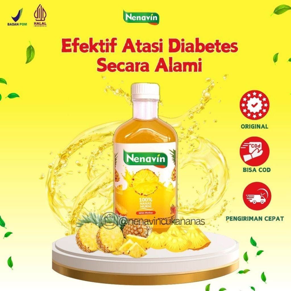 

Nenavin Cuka Nanas Original 300 ml Atasi Diabetes Kolesterol dan Asam Urat