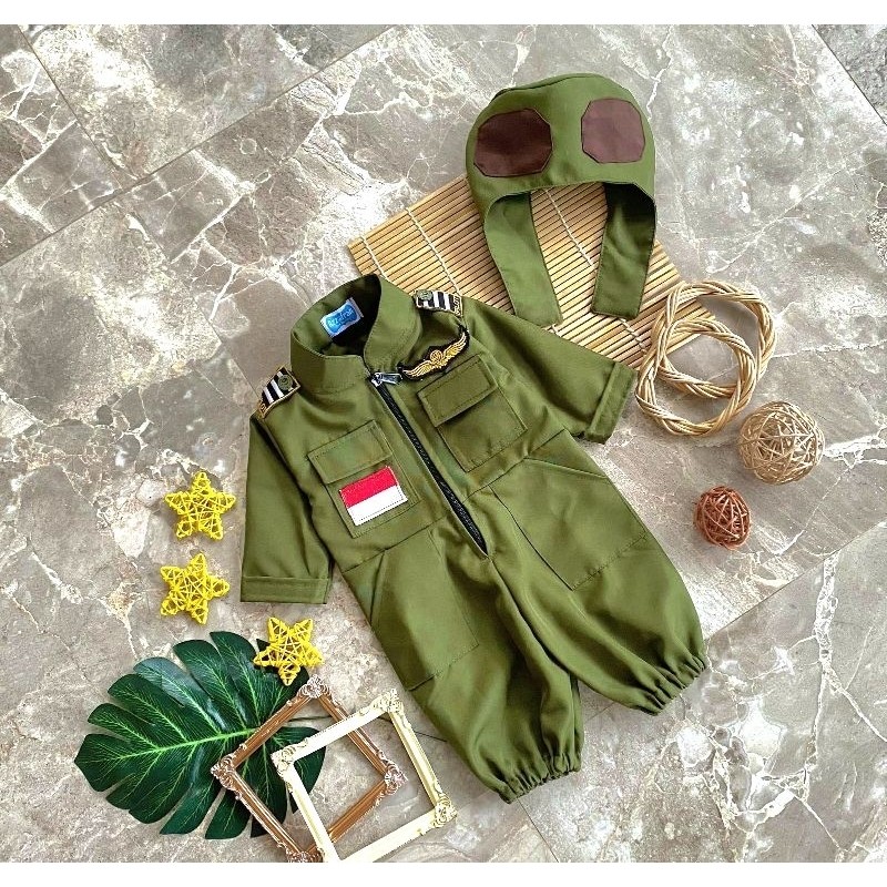 Kostum Pilot Jet Army/Kostum Pilot Jet Anak/Kostum Pilot Anak/Baju Pilot Jet Anak/Terbaru