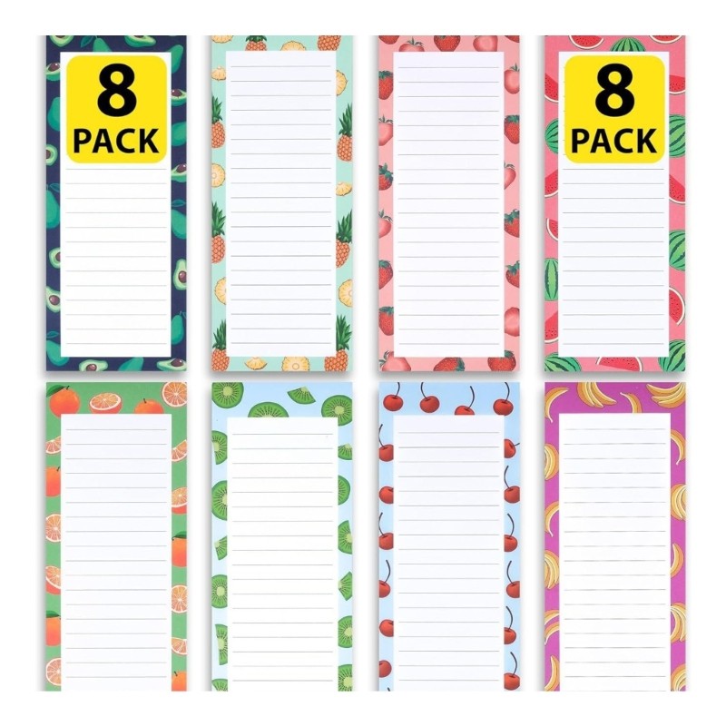 

8 Pcs Note Pads Grocery List Magnet Pad Writing Pad Memo Pads for Study Note and Daily Memos 601E