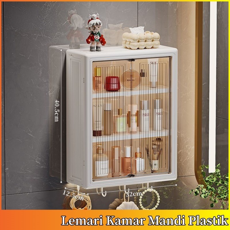 lemari kamar mandi /lemari plastik gantung/rak kamar mandi tempel /rak kosmetik dinding/lemari gantu