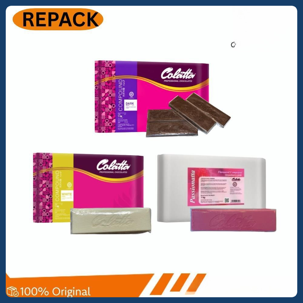 

REPACK Colatta Professional Dark Chocolate Compound Repack 200gr 400gr 800gr - Pink Compound 1 slice 660 gr - Compound white 200gr / Colatta Coklat Batang Serbaguna untuk Usaha Kuliner