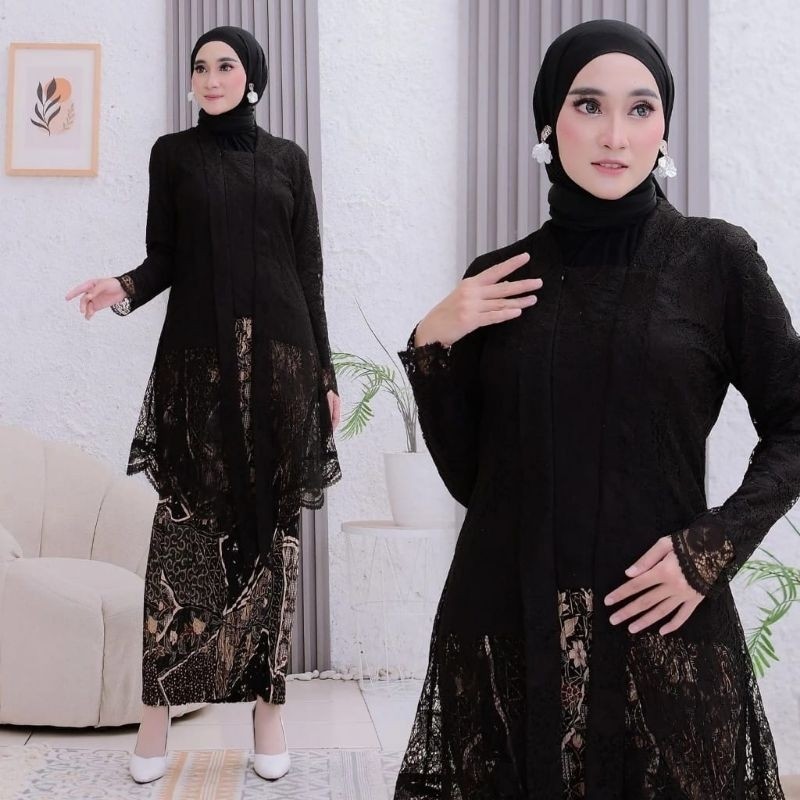 OLIPOPISHOP  Set Kebaya Kutu Baru Terbaru | Kutu Baru Airin Free Hijab | Kebaya Jumbo Fit Ld 120-125
