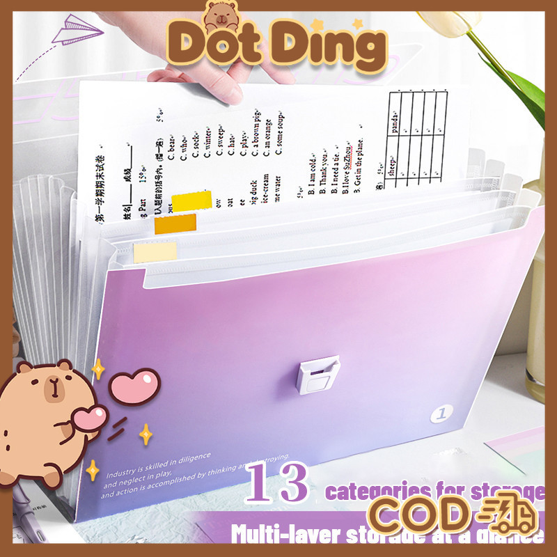 

[DOTDING] Tas File Handle Warna Transparan Anti Air Multi Layer Folder Tas File 13 Sekat Map Tas Dokumen A4 Folder Map Kerja Document Q149