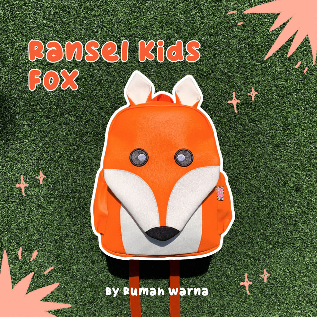 RUMAH WARNA Tas Ransel Anak Tas Karakter Anak Tas Sekolah Anak Cowok Kids Fox Bahan Kuat Muat Tab 10