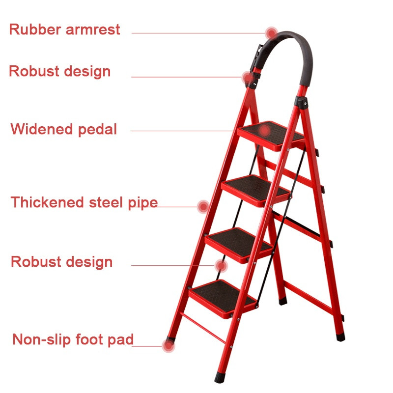 NEJADD ALFA Tangga Lipat Aluminium 3/4/5/6 Step PSR2 - Tangga Rumah Anti Slip - Kuat 150kg - Ringan 