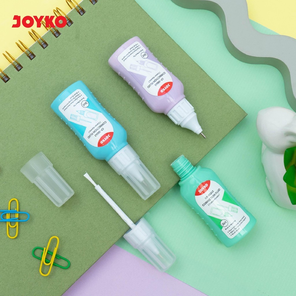 

CORRECTION FLUID 2 IN 1 JOYKO CF-SB243 | TIP-X CAIR + KUAS | PENGHAPUS PENA JOYKO
