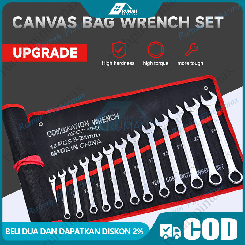 Set Kunci Ring Pas 8-24mm Alat Perkakas Tools Kunci Ring Pas/Kunci Ring set lengkap