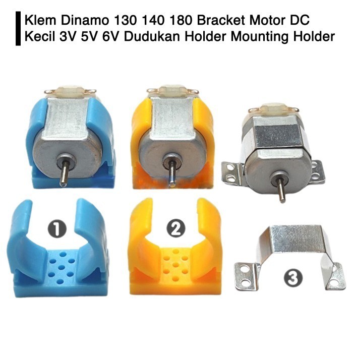 Klem Dinamo 130 140 180 Bracket Motor DC Kecil 3V 5V 6V Dudukan Holder Mounting Holder
