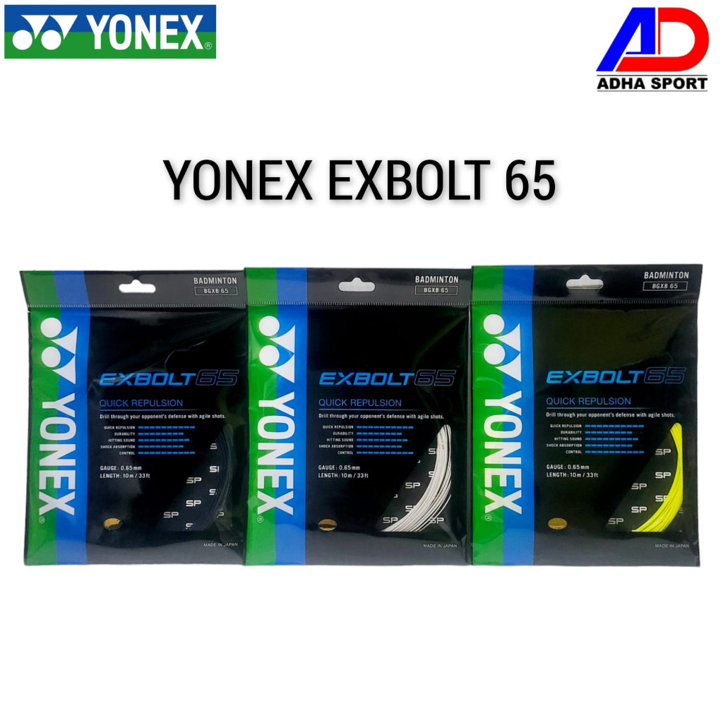 Senar Raket Badminton Yonex Exbolt 65 Senar Bulutangkis Original Sunrise String Bulutangkis Adha Spo