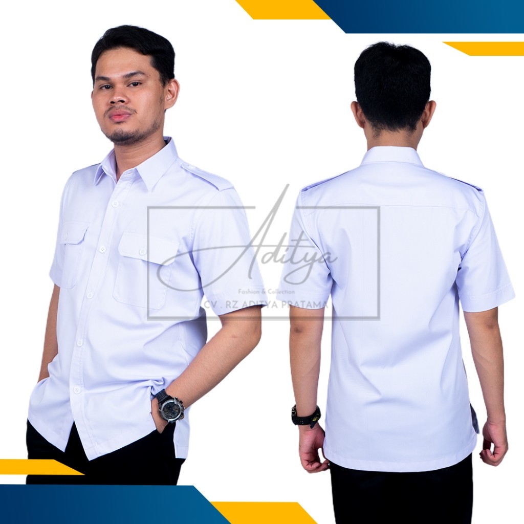 Kemeja PDH Pria Lengan Pendek Premium | PNS | PDH | Pakaian Dinas Premium