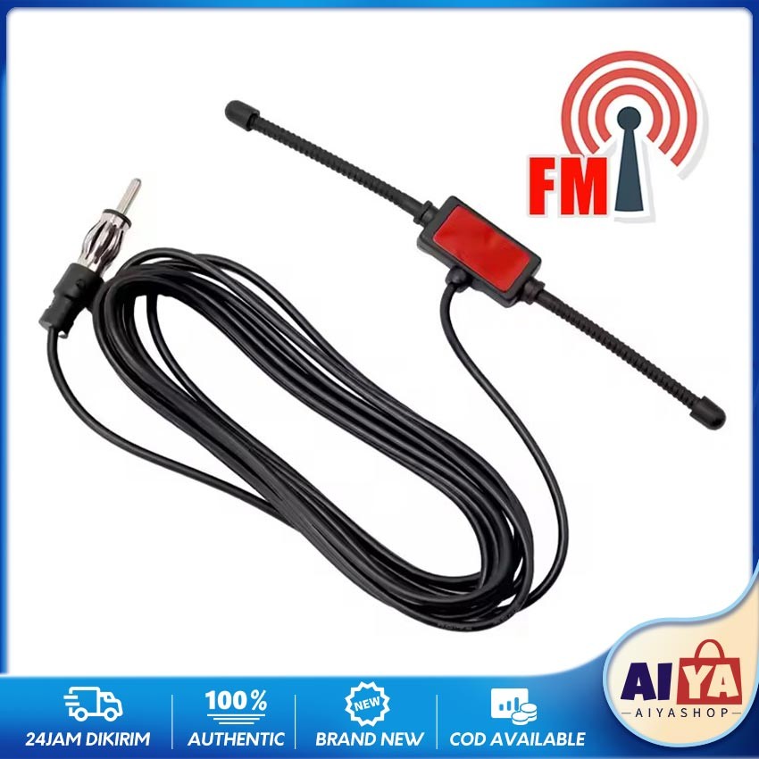 Antena Mobil Penguat Sinyal Antena Dipole Antena Radio Mobil AM FM Panjang Kabel 3Meter Antena Auto 