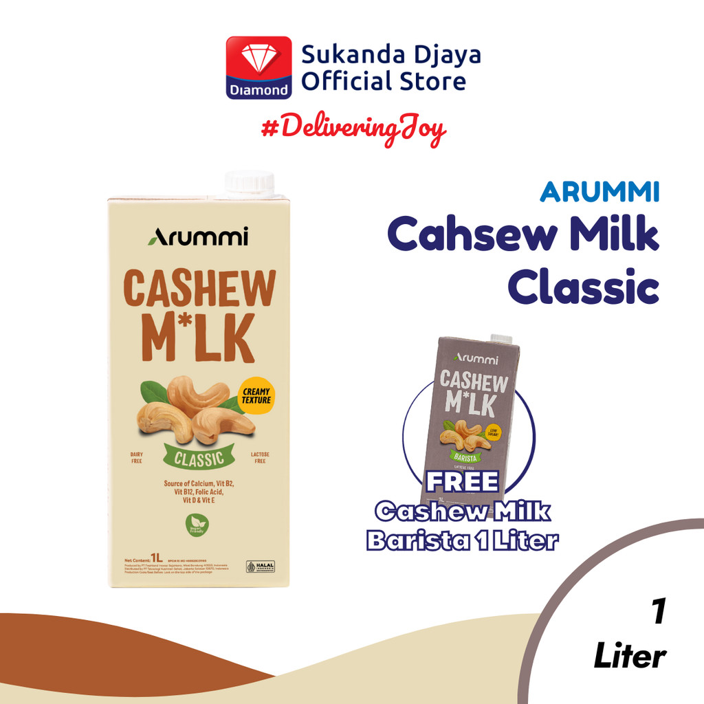

[BUY 1 GET 1 FREE] Arummi Cashew Milk Classic 1 L Free Arummi Cashew Milk Barista 1 L