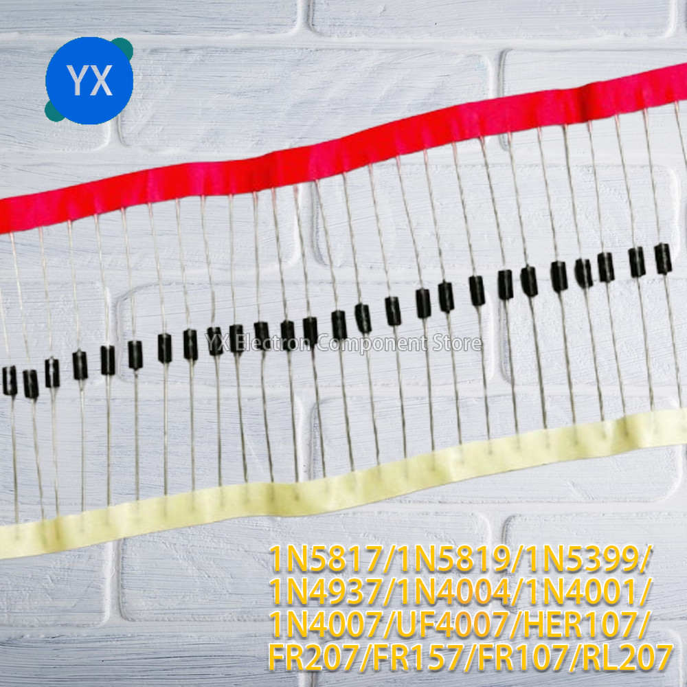 100PCS Schottky Rectifier Diode 1N5817 1N5819 1N5399 1N4937 1N4004 1N4001 1N4007 UF4007 HER107 FR207