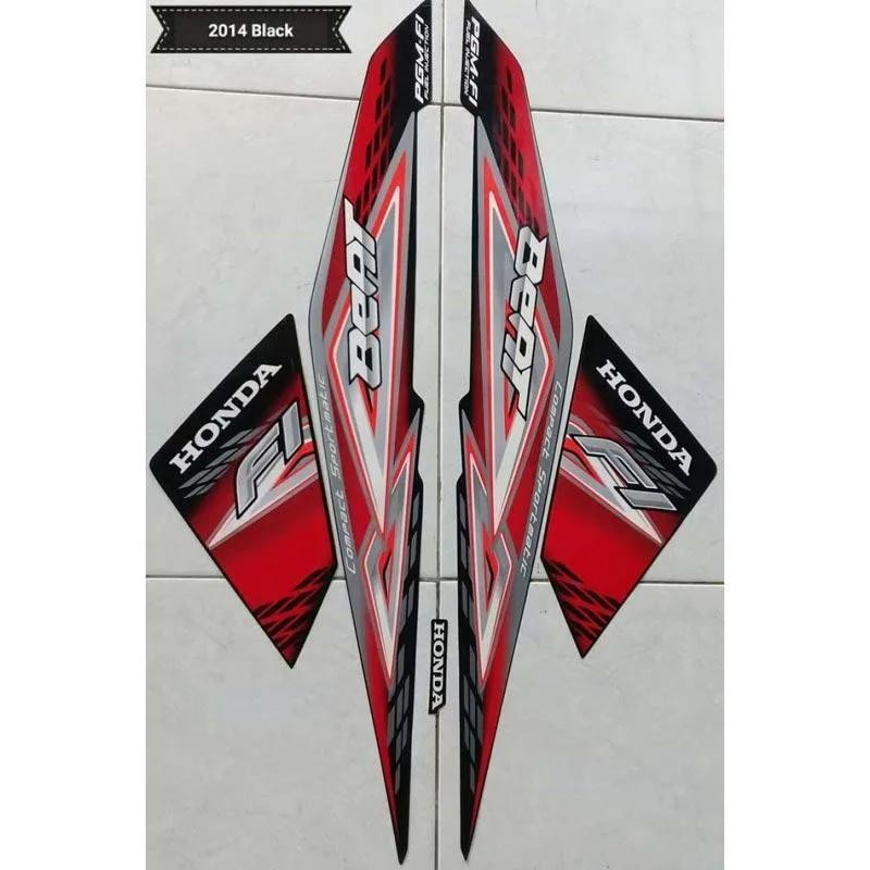 stiker striping motor beat fi 2014 hitam full body terbaik