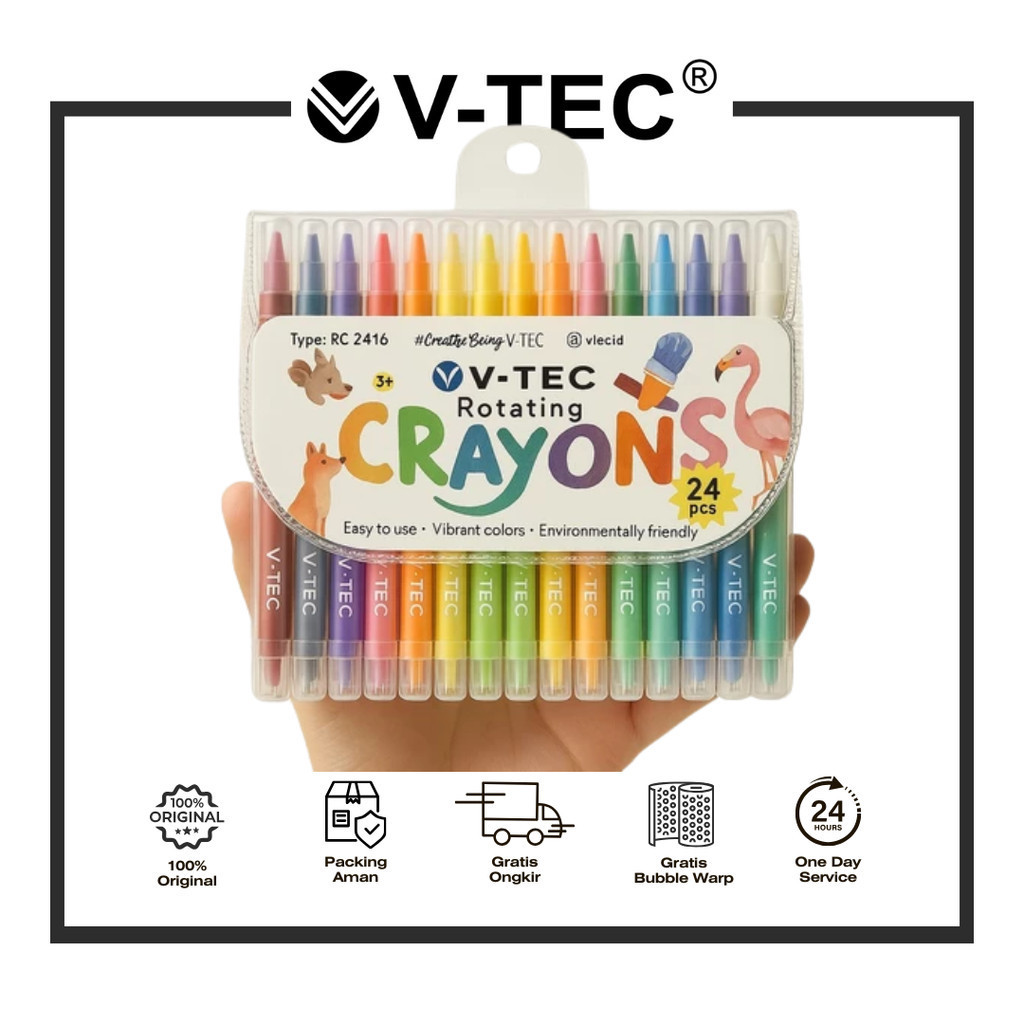 

V-TEC ROTATING CRAYON PUTAR RC 2416 ISI 24 WARNA SET