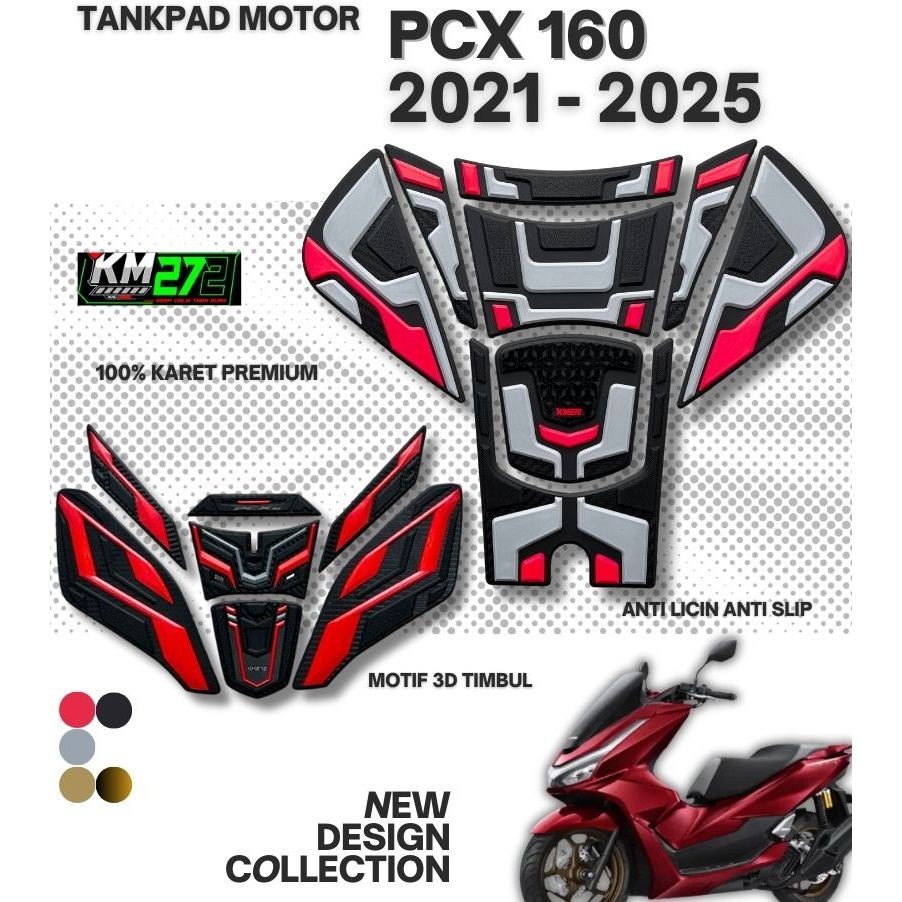 Deckpad Motor PCX 160 2021 - 2025 Full Karet / Aksesoris Motor PCX 160 / Tankpad PCX 160 2021 - 2025