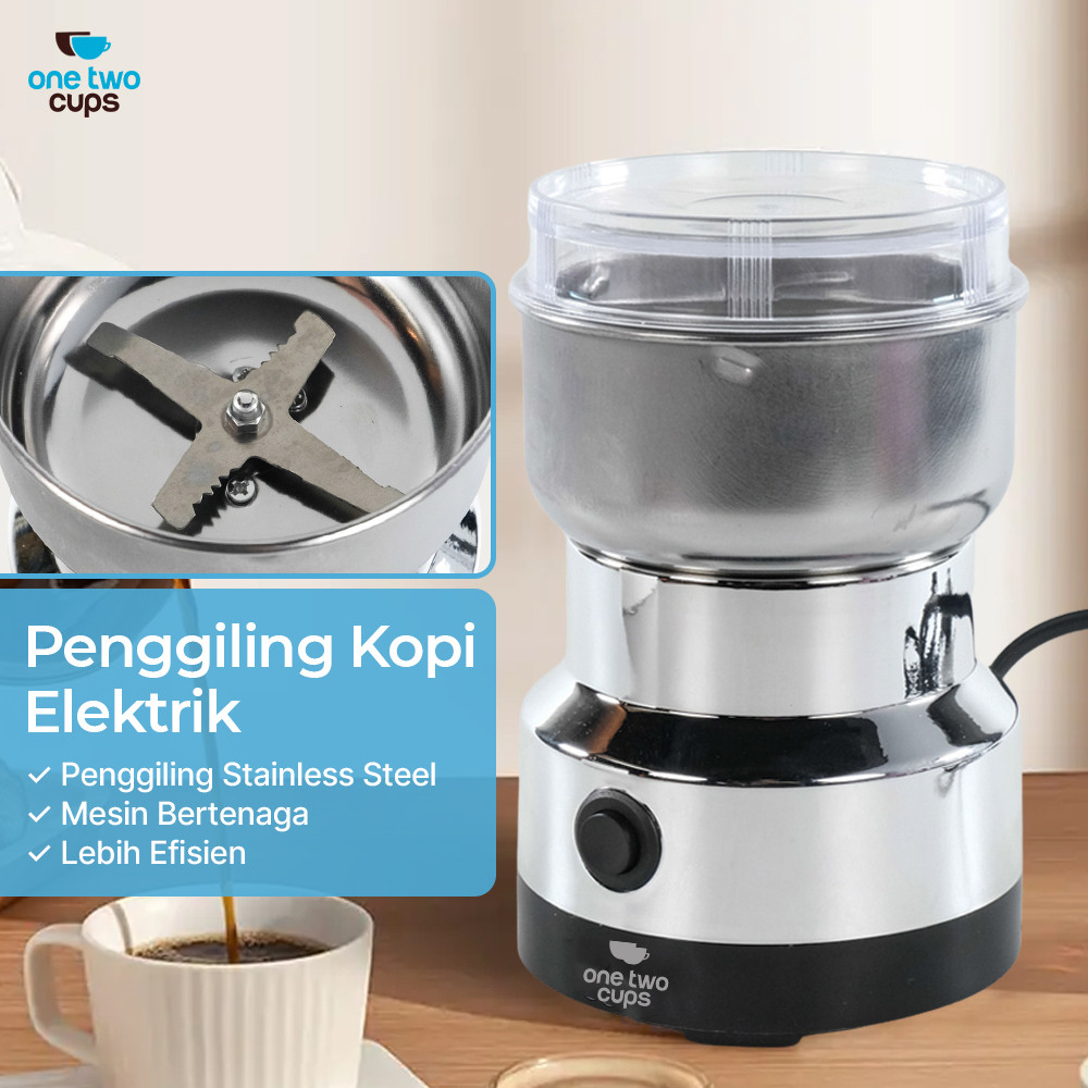 

ORIGINAL One Two Cups Nima Alat Penggiling Kopi Elektrik Bumbu Coffee Grinder - NM-8300