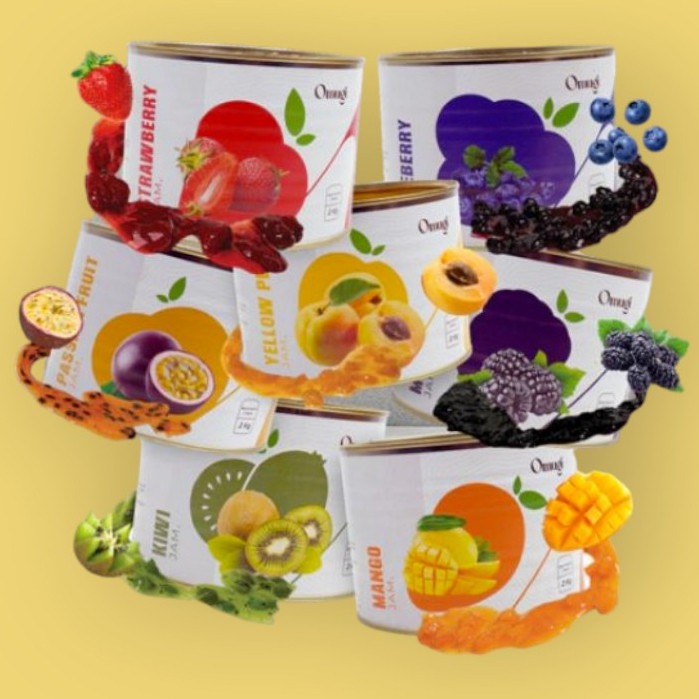 

OMUGI blueberry mulberry kiwi passion fruit Jam Selai Buah Asli bluberi markisa 2 kg import