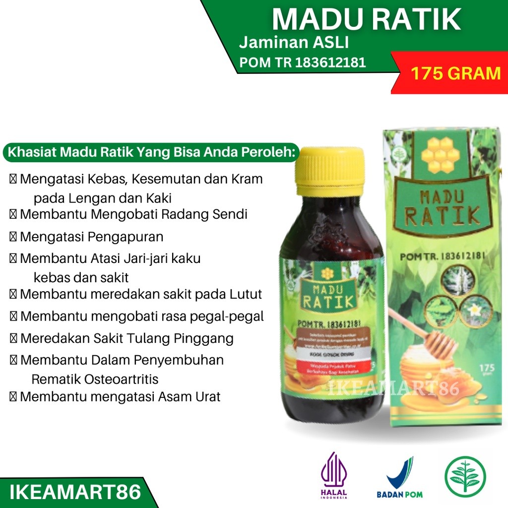 

Madu Ratik - Obat Pegel Linu Sendi Nyeri Otot Herbal Original Atasi Kesemutan Nyeri Sendi Kram Asam Urat Kolesterol Rematik