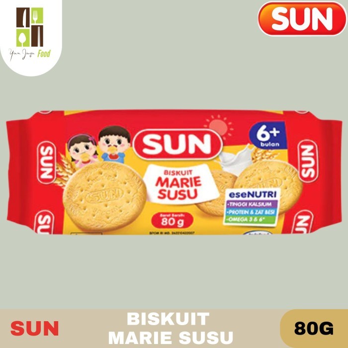 

Sun Marie Biscuit 80g / Biskuit Susu / Untuk Bayi 6 Tahun / Snack Bayi / Kue Susu / Cemilan Bayi
