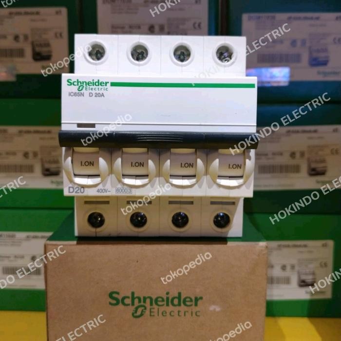 MCB SCHNEIDER iC65N 4P 4A 6A 10A 16A 20A 6KA KURVA D ORIGINAL HARGA SAMA