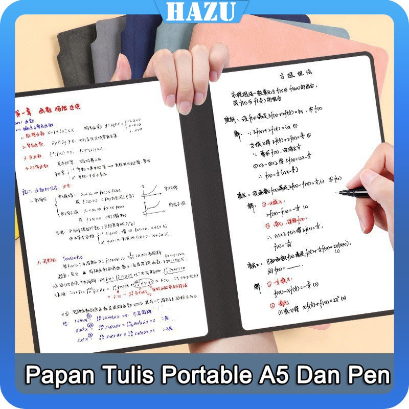 

[Ready Stock] Papan Tulis Portable A5 Whiteboard Notebook PU Leather with Pen Draf buku Notepad