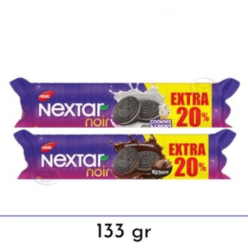 

Nabati nextar NOIR sandwich coklat / cookies and cream / keju 120 gram + 24 gram - ARM