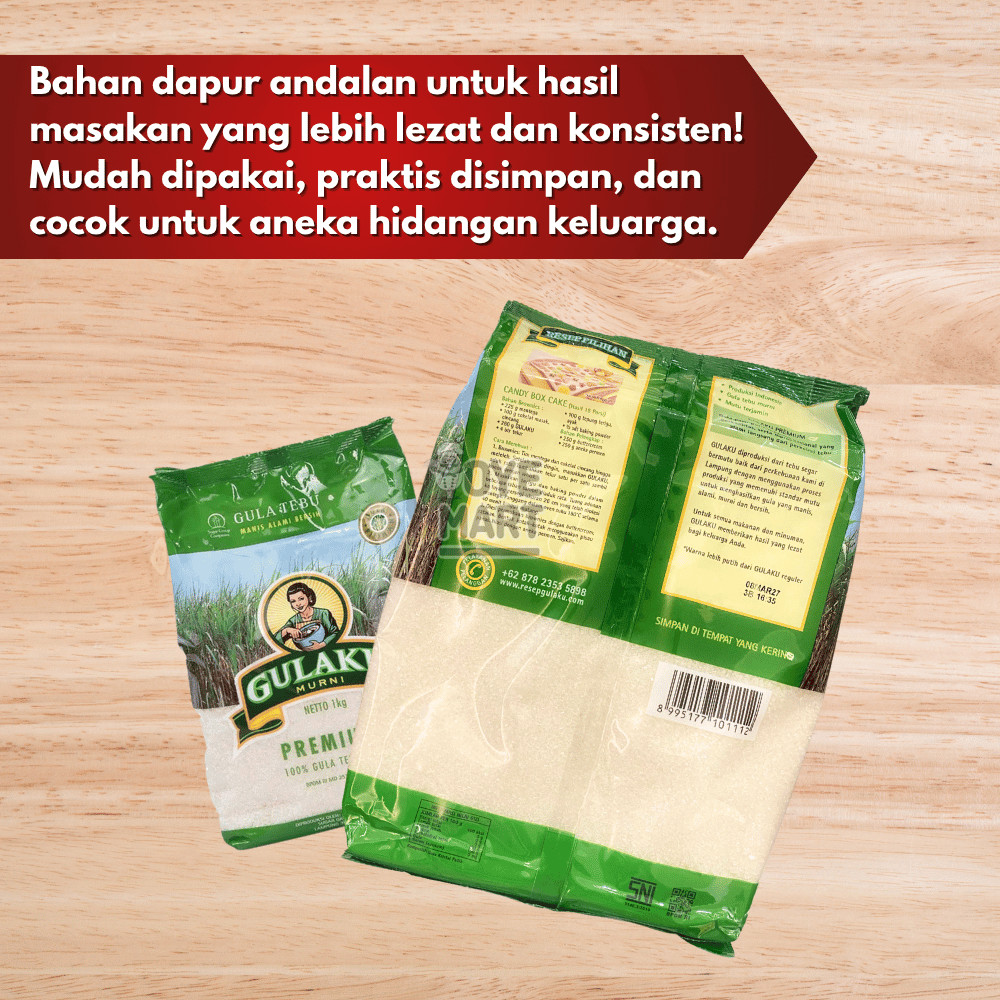 

LAKU GULAKU MURNI 1KG GULA TEBU PREMIUM/KEMASAN HIJAU