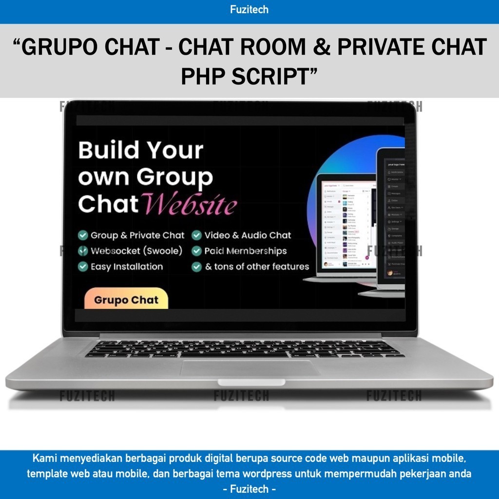 SOURCE CODE APLIKASI WEB GRUPO CHAT - CHAT ROOM & PRIVATE CHAT PHP SCRIPT D288 FUZITECH