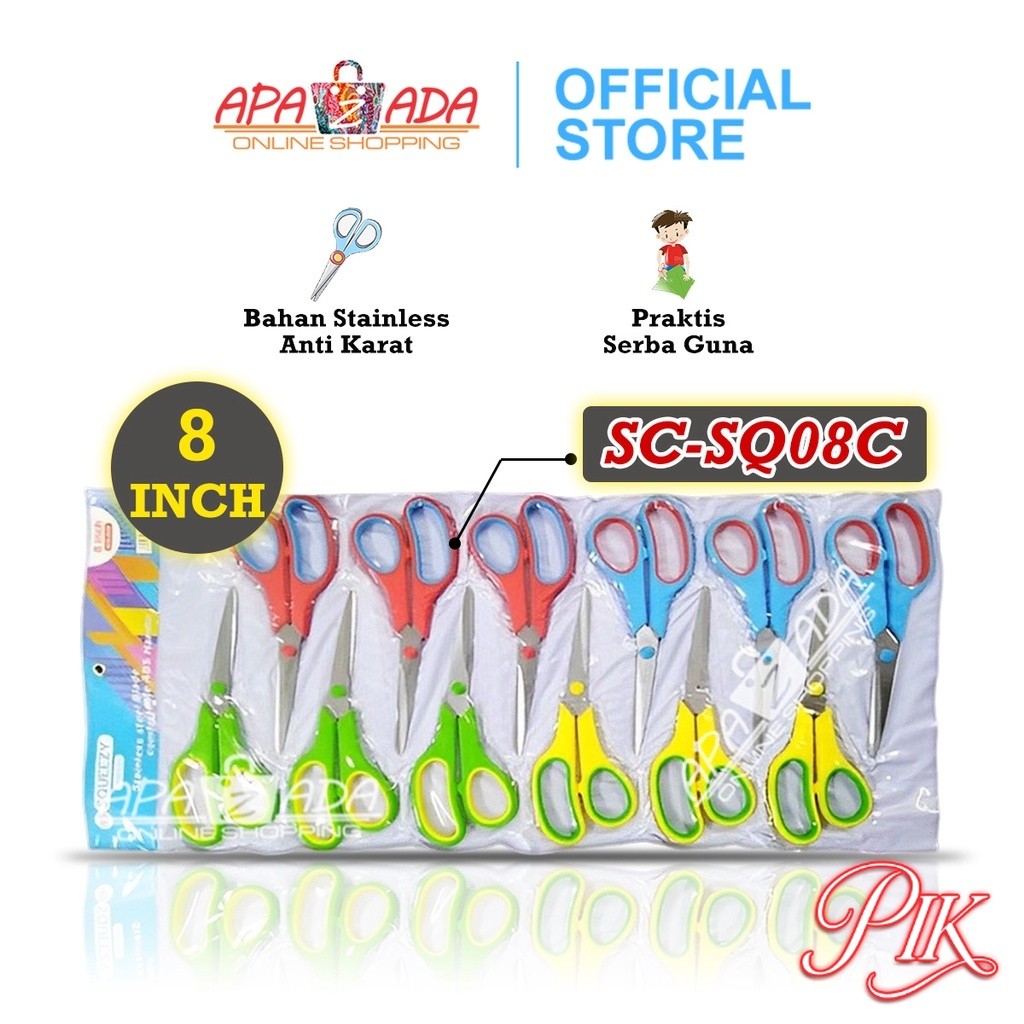 

Apazada Gunting Kain Kertas Kantor Stainless Serbaguna / Gunting Anak Sekolah / Gunting Murah SC-SQ08