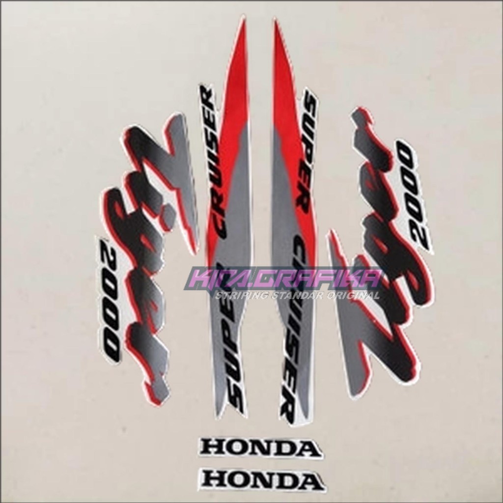 Striping Sticker Tiger 2000 Merah Silver Motor Stiker Sticker Striping Standart Ori Tiger 2000