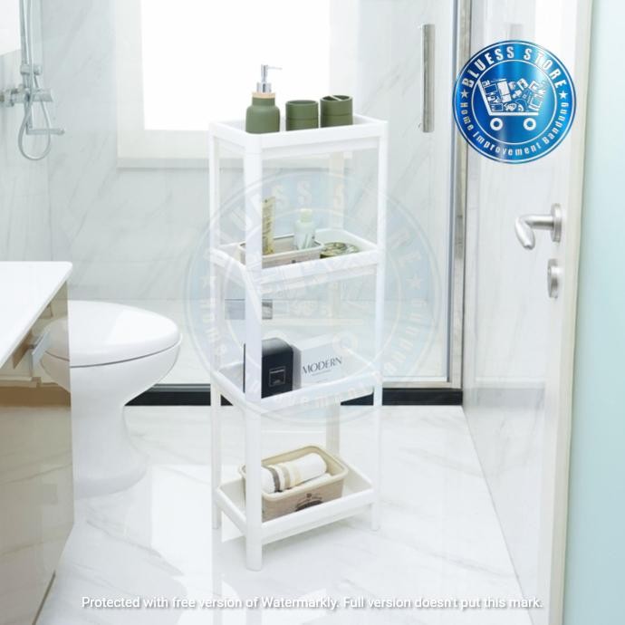Krishome Rak Plastik 4 Tingkat | Rak penyimpanan Serbaguna Putih