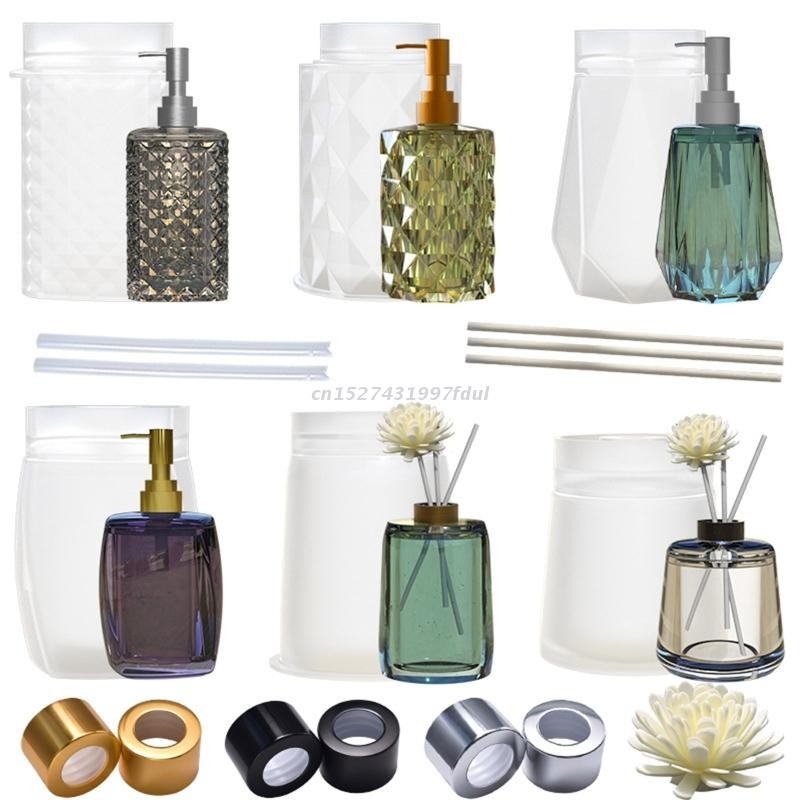 

Aromatherapy Bottle Silicone Mold Lotion Bottle Soap Dispenser Resin Mould for DIY UV Epoxy Handmade Home Decors Storage Tank