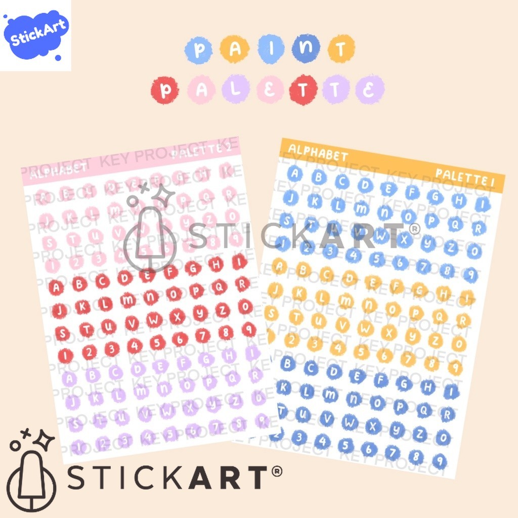 

[STICKART[ TRANSPARANT alphabet paint sticker sheet/ stiker huruf/ dekorasi jurnal BAHAN DAN KWALITAS PREMIUM